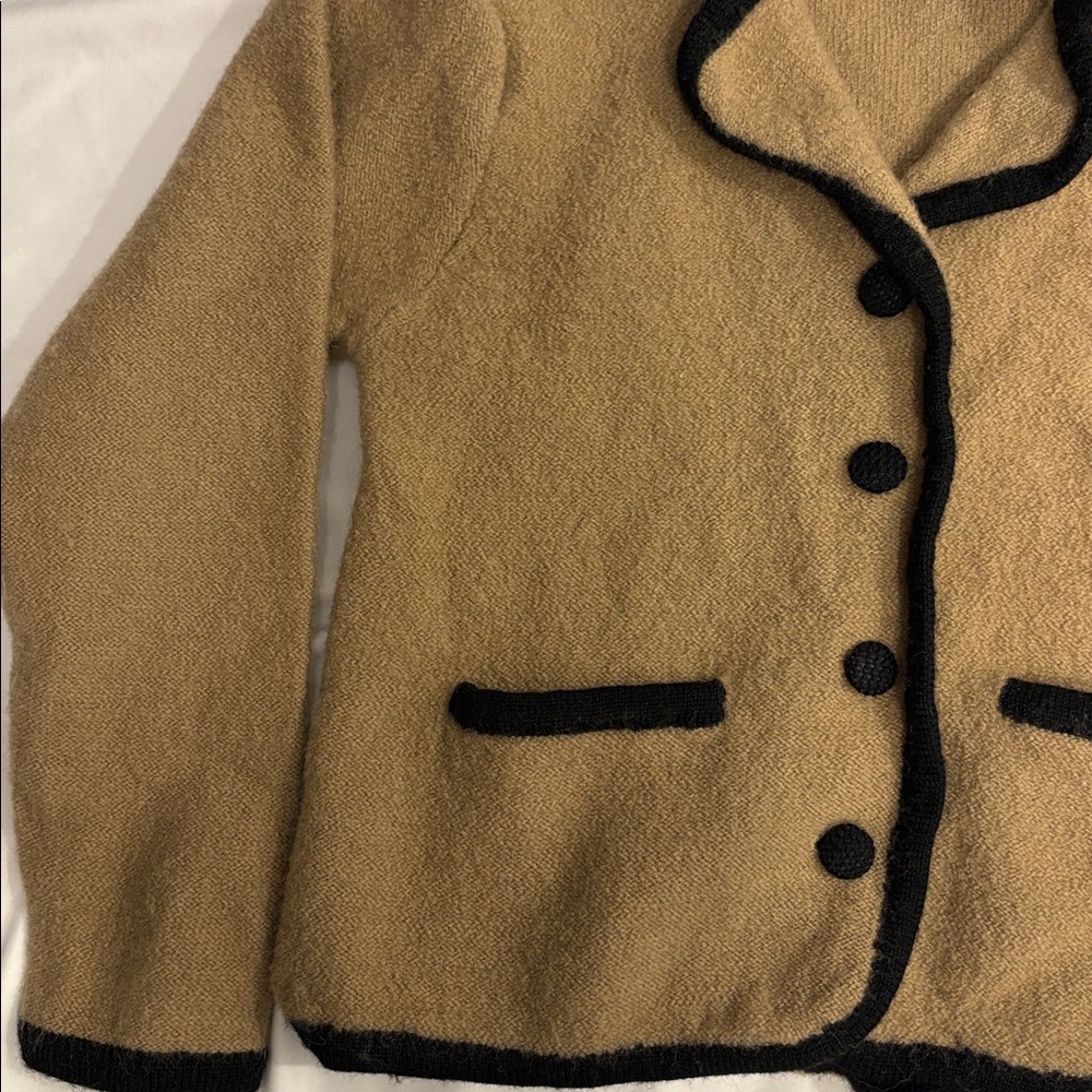 Vintage Herman Geist 100% Wool Blazer Style Cardigan - Picture 3 of 7